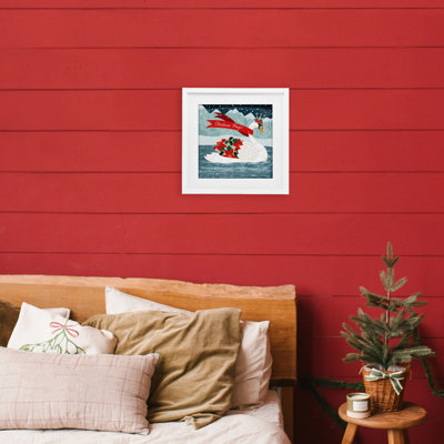 «Christmas Magic Enchanted Swan», reproduction sous verre encadrée, design par Jilly Jack Designs