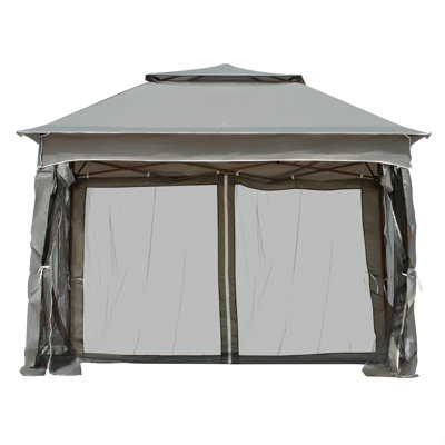Auvent escamotable, abri de jardin pour patio avec filet à fermeture à glissière amovible, tente événementielle instantanée avec 114 pieds carrés d'ombre et sac de transport