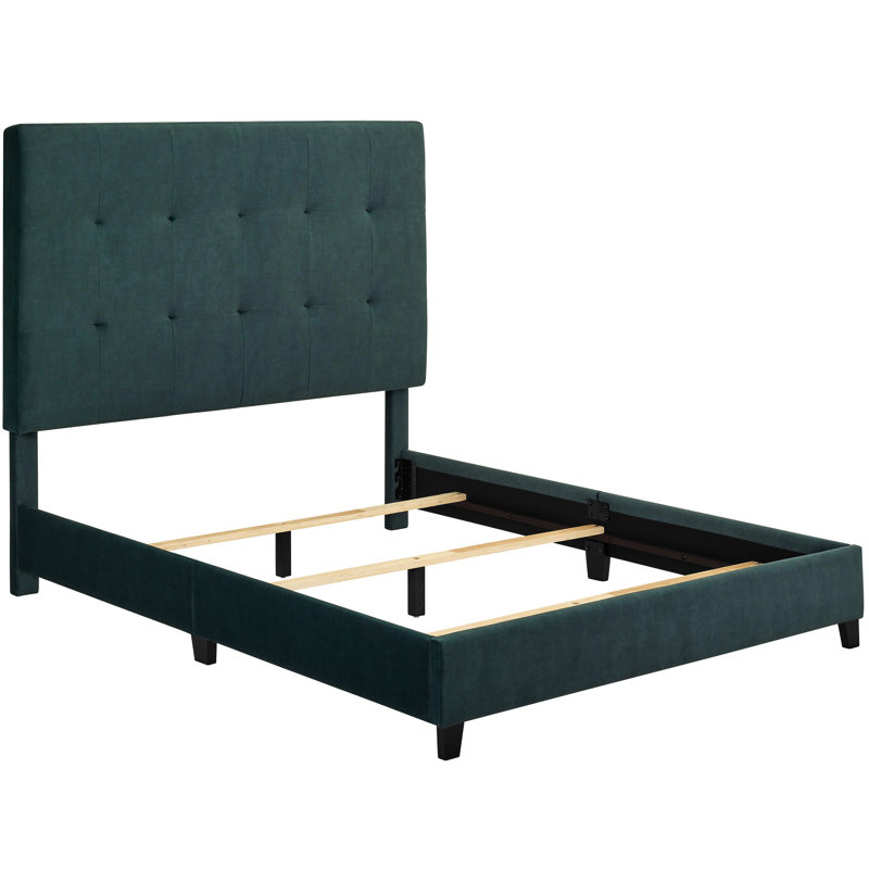 Structure de lit contemporain en velours pour grand lit