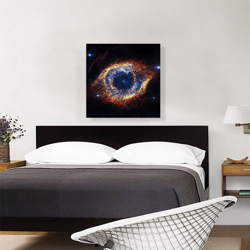 Helix Nebula Orange and Blue Hubble Telescope Ring NASA - Reproduction de photo sur toile tendue
