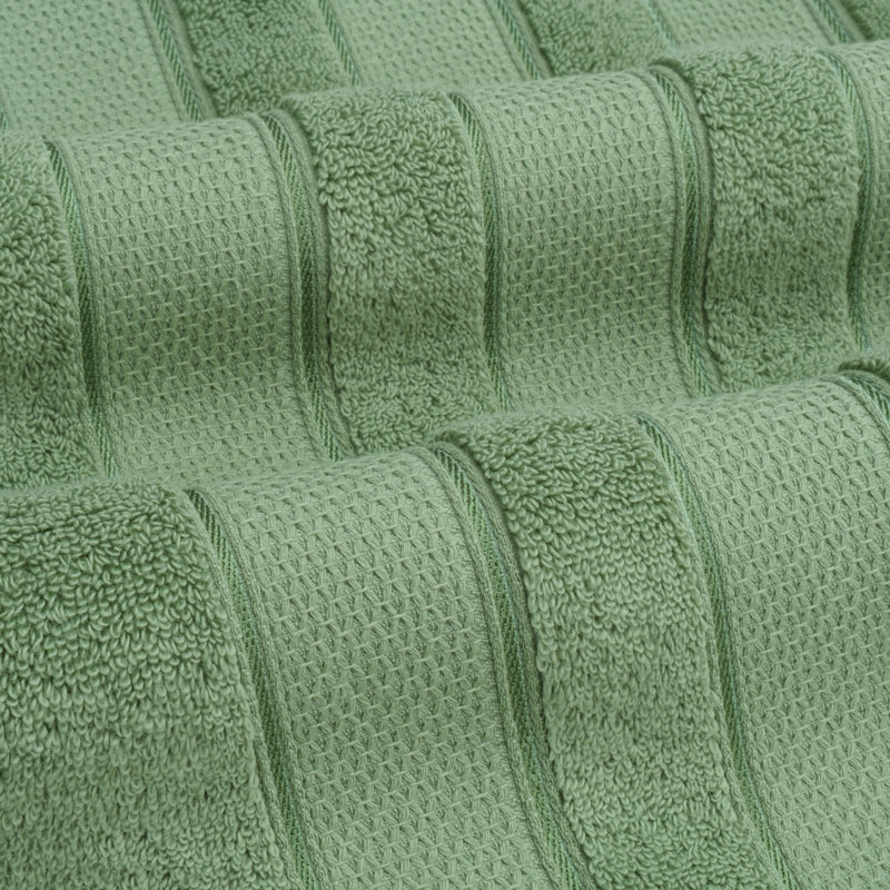 Ensemble 6 serviettes de bain Karani, Vert sauge
