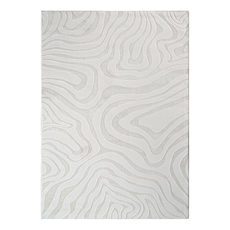 Tapis à motif abstrait crème "Ava", Rectangulaire 2 pi x 3 pi