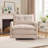 36" Chenille Upholstered Swivel Armchair-114237960
