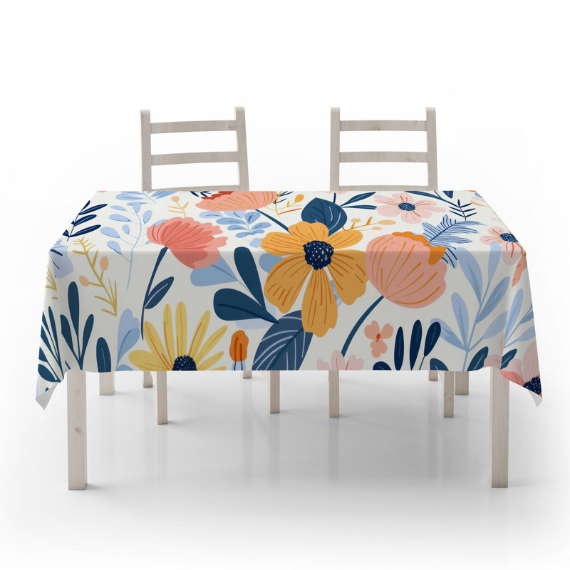 Premium Tablecloth (55 x 87 inches), 50% Cotton / 50% Polyester, Machine Washable & Ironable | Durable, Tumble Dryer Safe, Elegant Design for Dining Room & Special Occasions, Versatile & Easy Care