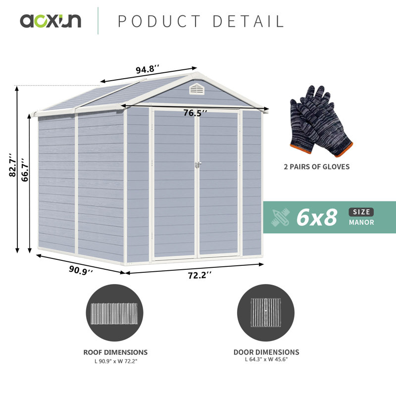 6 Ft. W X 8 Ft. D Storage Shed