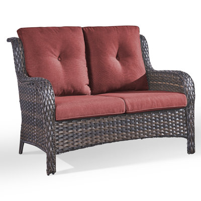 Wendye Stylish Patio Loveseat 2 Seat Sofa With Water-Resistant Olefin Cushions by Winston Porter