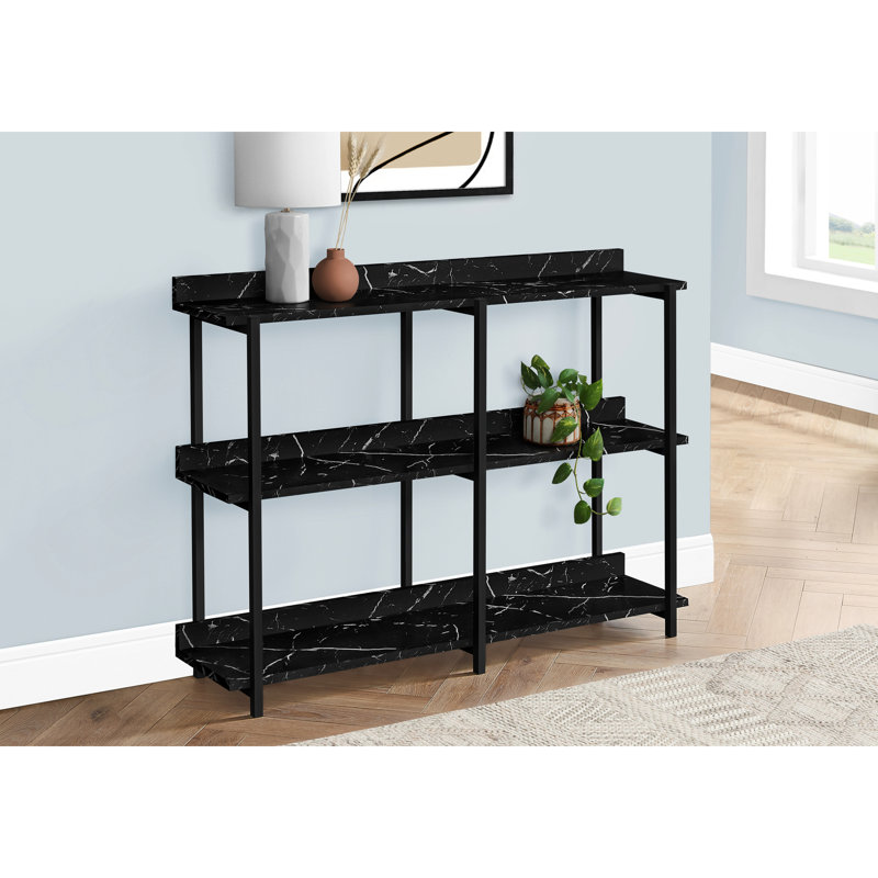 Console à 3 entrées avec stratifié d'aspect marbre noir