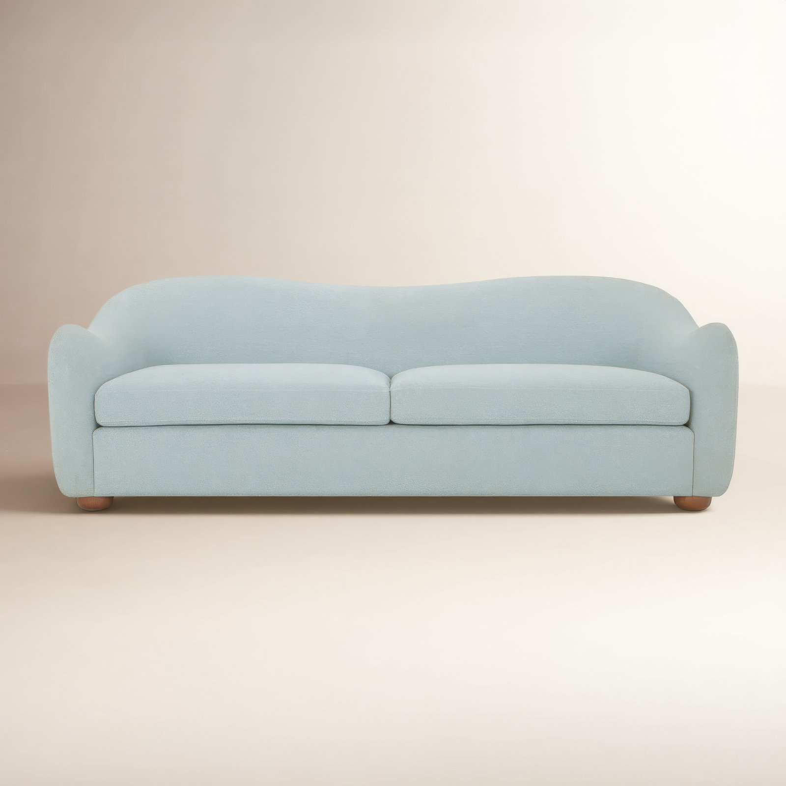 Elwood 88" Upholstered Sofa, Mist Blue Performance Weave