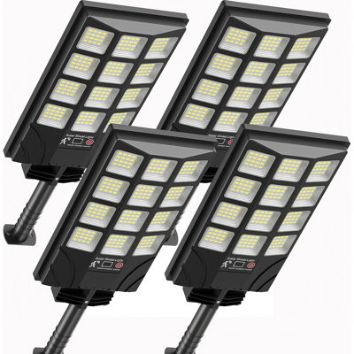 4-Head Solar Street Light, 192 LED, Motion Sensor & Remote Control, Waterproof Outdoor Solar Lamp for Yard, Garden, Patio, Driveway, 4 Pack