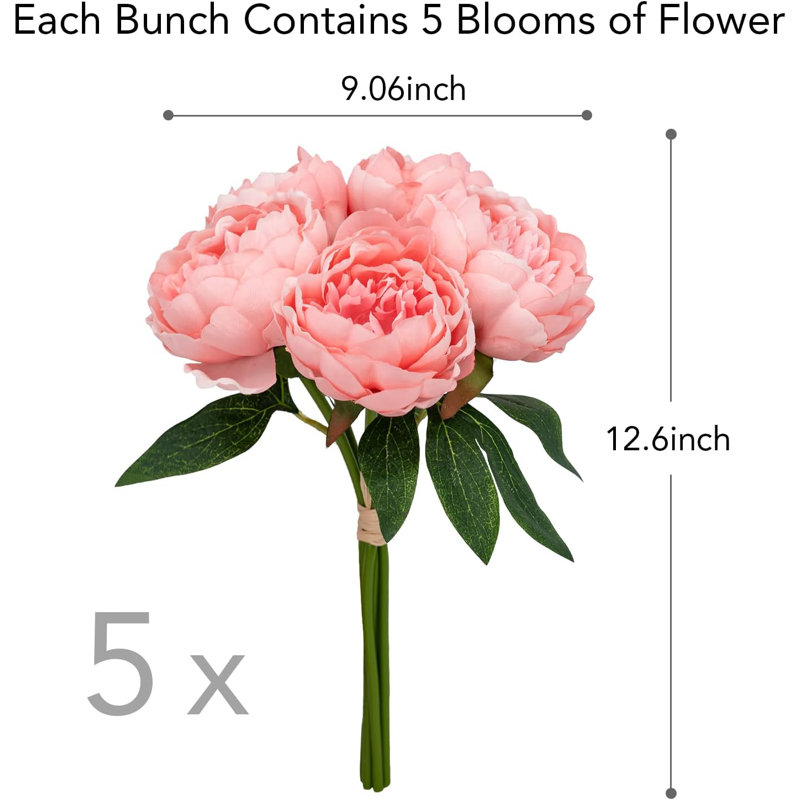 Peony Bundle Arrangement - 5pcs, Pink