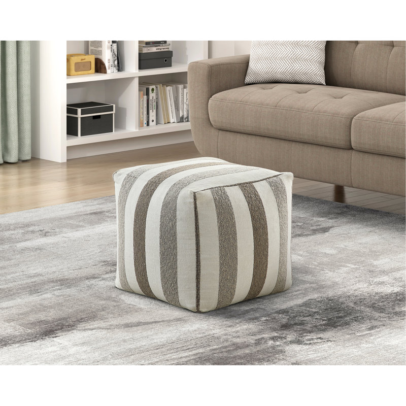Pouf en tissu Modern, Multicolore / rayé