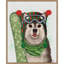 «Husky Snowboard» par Fab Funky, impression sur toile encadrée