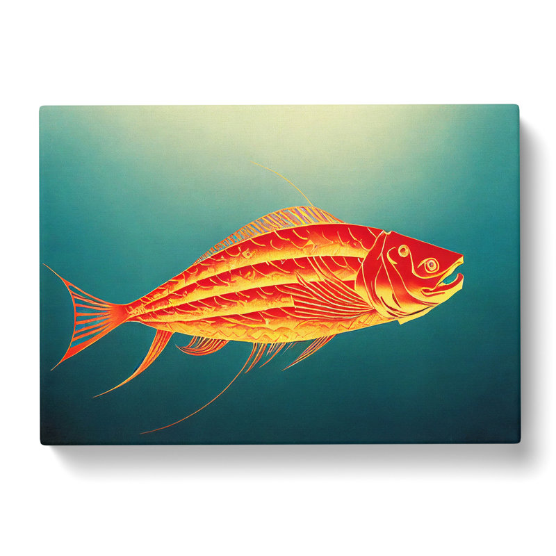 Tranquil Fish Abstract - Wrapped Canvas, 50cm H x 76cm W x 3cm D