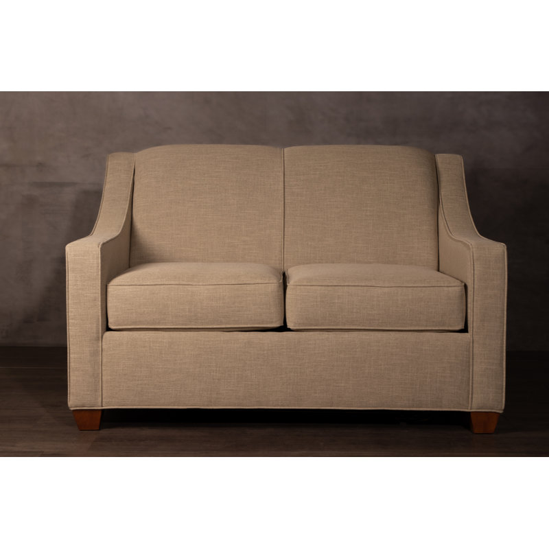 Phillips 52" Square Arm Loveseat with Reversible Cushions, Connelly Crow, Montana Walnut