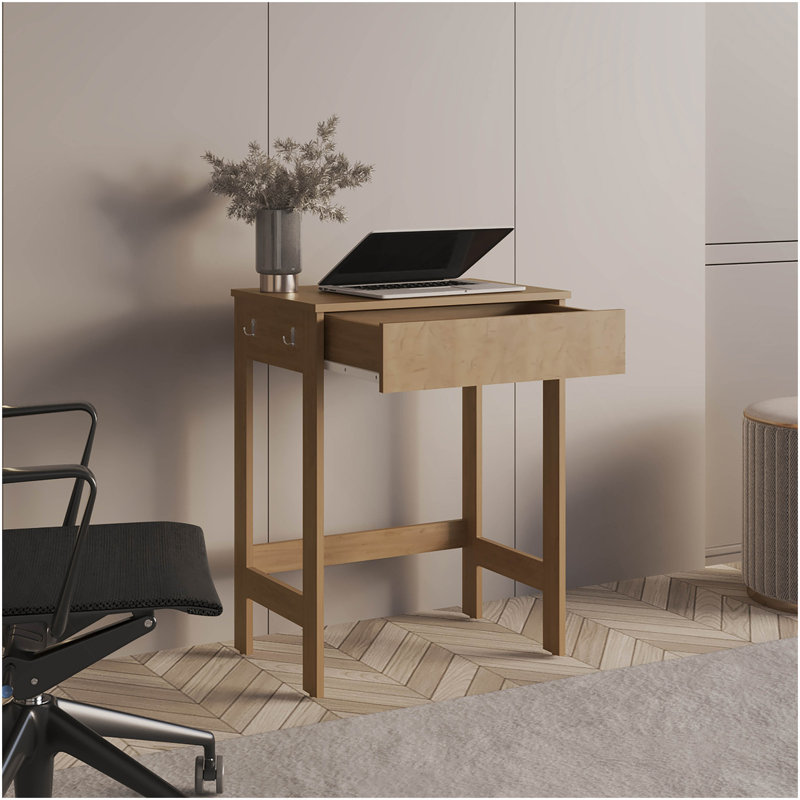 Bureau d'ordinateur, 1 tiroir, 4 pieds, chêne naturel