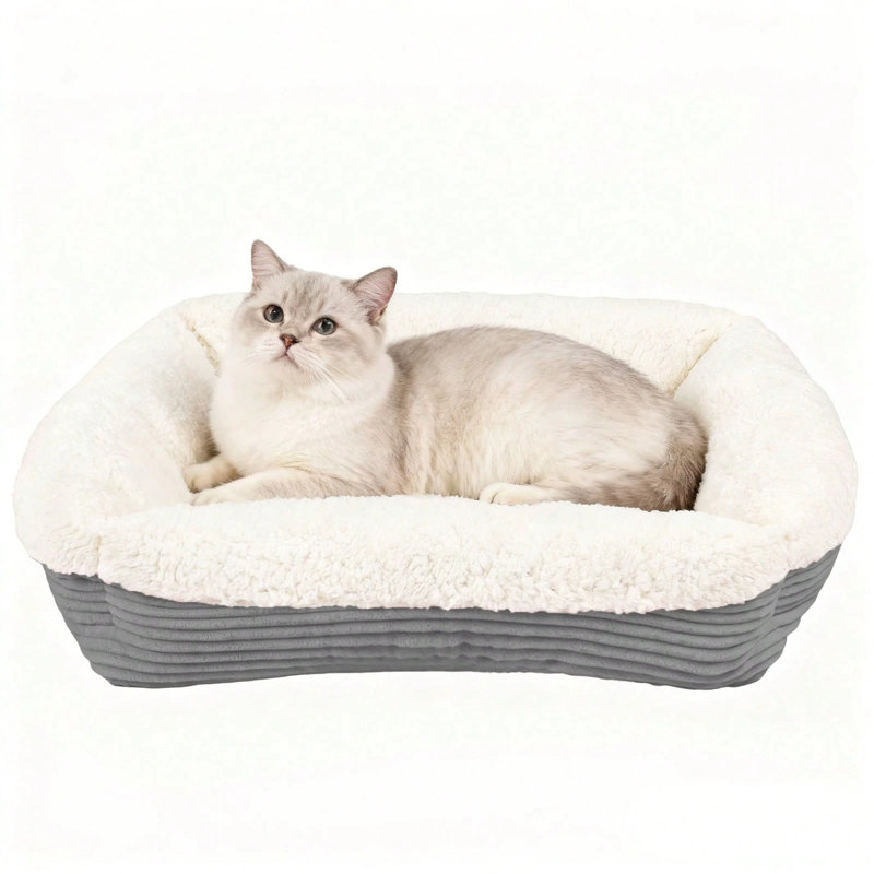 Lit chaud et moelleux pour animaux de compagnie pour chats et chiens - doux, robuste et lavable à la machine avec base antidérapante