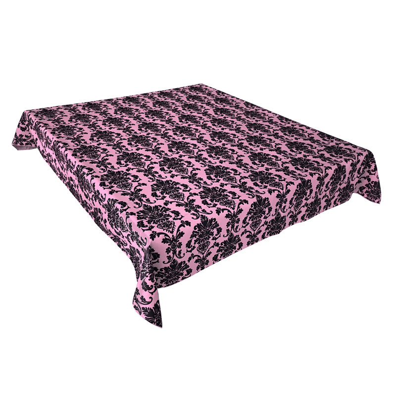Floral Poplin Damask Tablecloths, Pink, 72" Rectangle