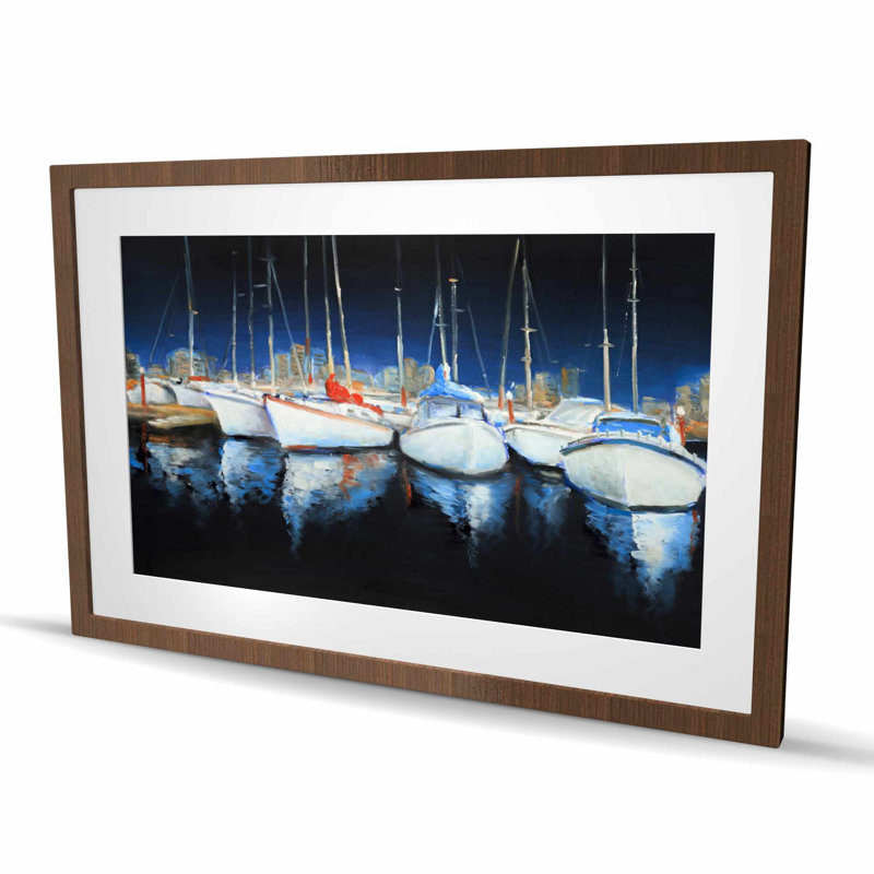 Evening at the marina - Boat Office, reproduction encadrée