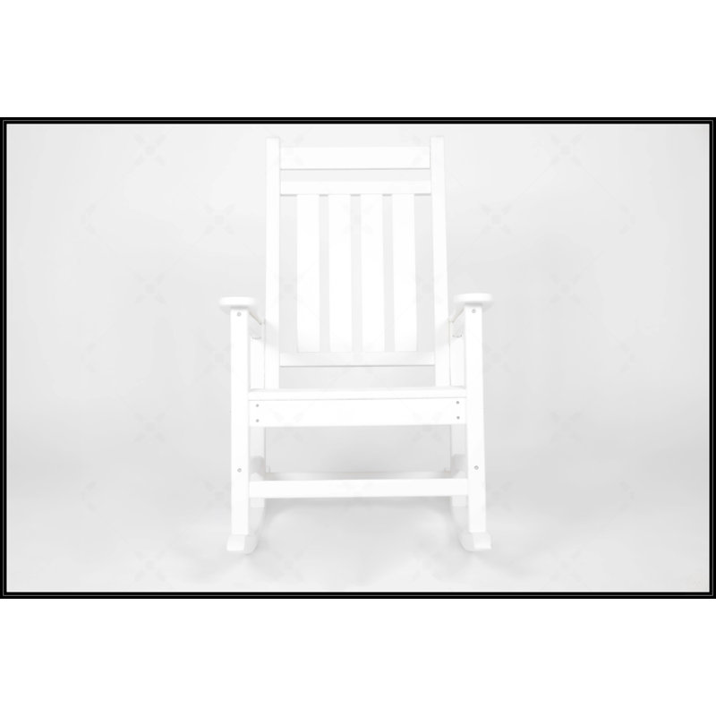 Chaise berçante surdimensionnée à texture de bois, Blanc