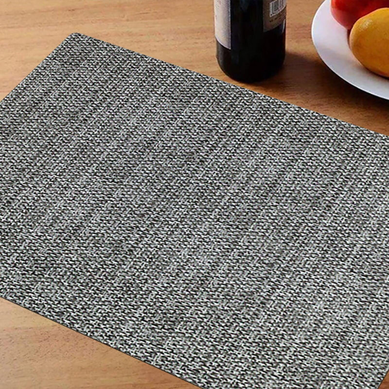 Sterilla Rectangular Placemat, Grey, 16.5" x 12.5", Set of 6