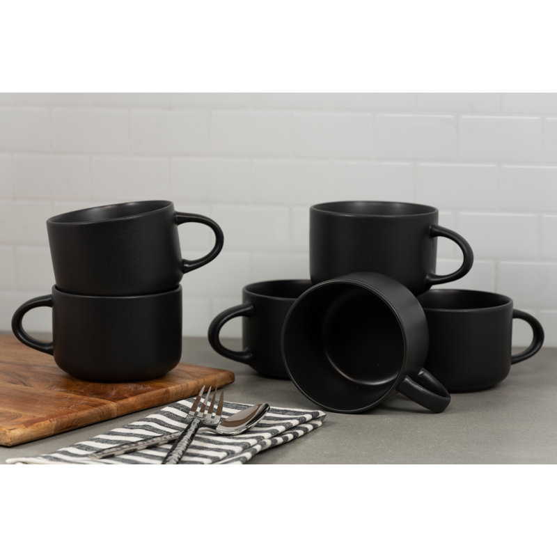Wazee Matte Oversized 22 oz Mug, Black