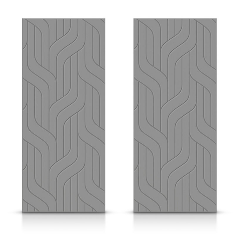 Porte de placard coulissante à panneaux, 48 po x 80 po, Gris clair