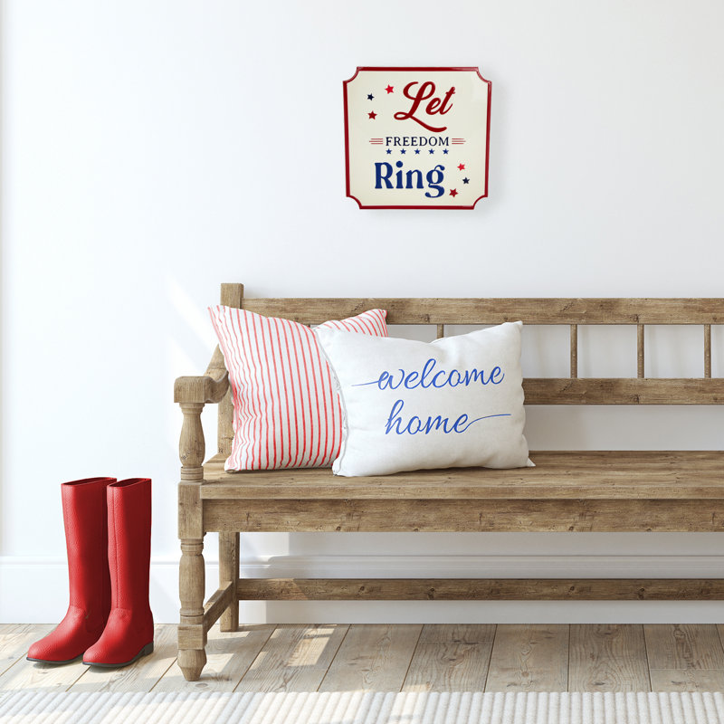 Patriotic Red White and Blue Metal Wall Sign