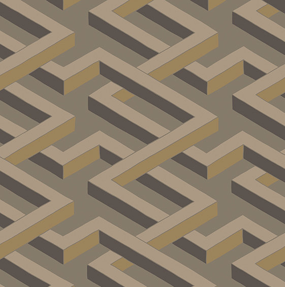 Luxor Geometric Wallpaper Roll, Linen