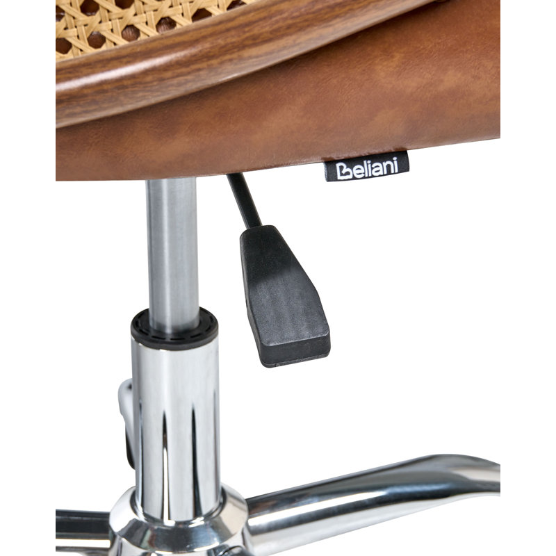 Desk Chair REDDING Faux Leather, Brown