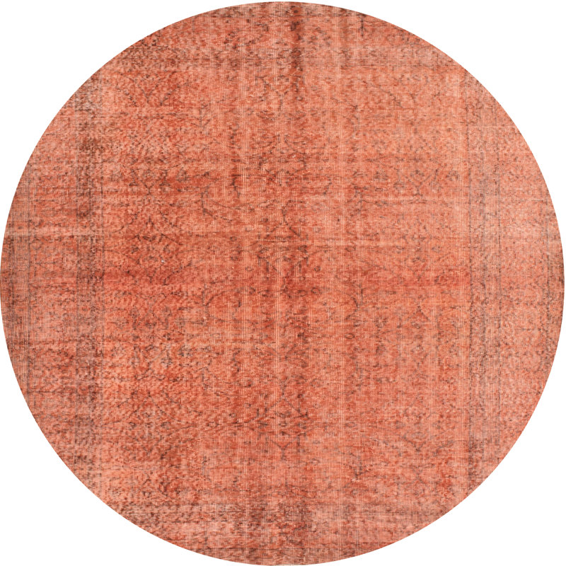 Tapis de zone rouge contemporaine, Rond 3 pi