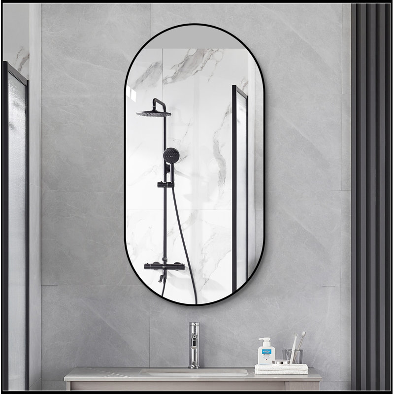 Parrett ovale avec cadre en aluminium, 48" H x 24" W