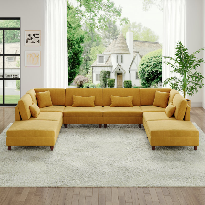 Seemab Modular Corner Sofa, Orange