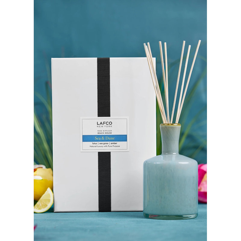Reed Diffuser, 6.5" H x 4" W x 4" D, Sea And Dune, Blue