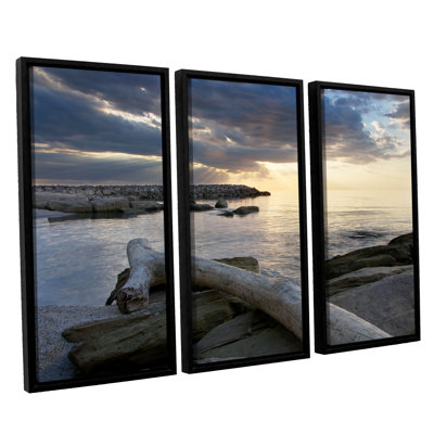 Lake Erie Sunset Ii by Dan Wilson 3 Piece Framed Photographic Print on Canvas Set -  ArtWall, 0wil010c3654f