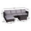 Ensemble de conversation en osier pour 5 personnes avec coussins Carmel