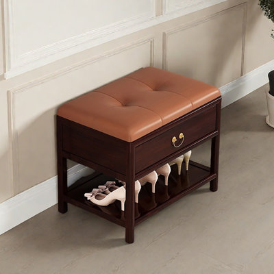 Banc de rangement pour chaussures de style rétro 23,6 po