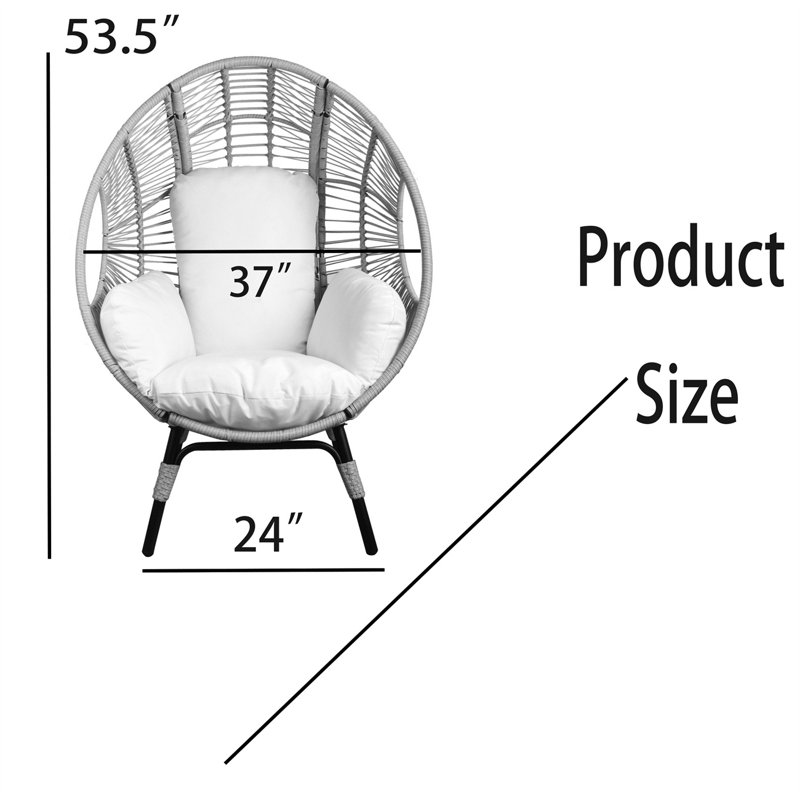 Fauteuil à œufs pour 1 personne Maccoy, Gris