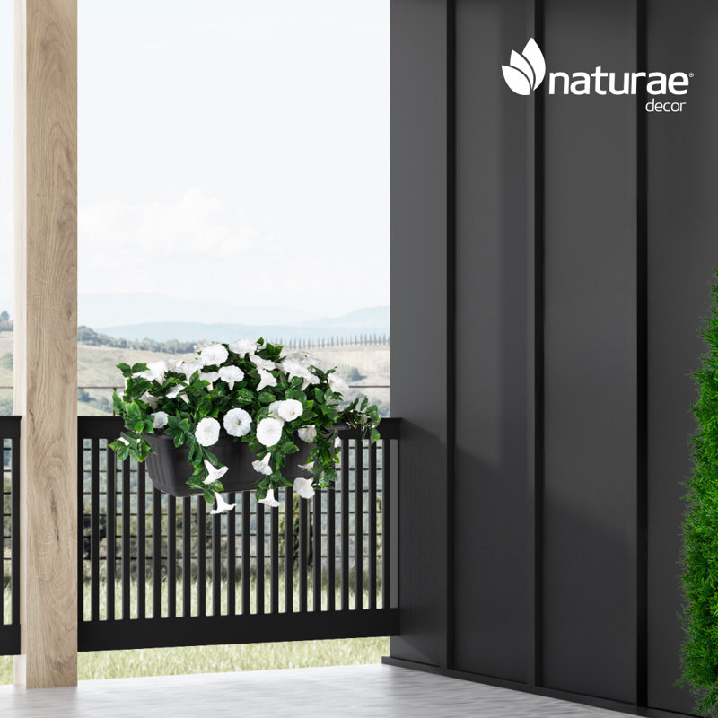Artificial White Petunia Planter