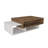 Modern Coffee Table with Additional Storage, White & Walnut, 41.3 x 12.6 x 23.6 inches | 100% Melamine Coated Particle Board, Thickness: 0.7 inches | Multipurpose Design for Living Room & Office Use, Sleek & Stylish-571233960
