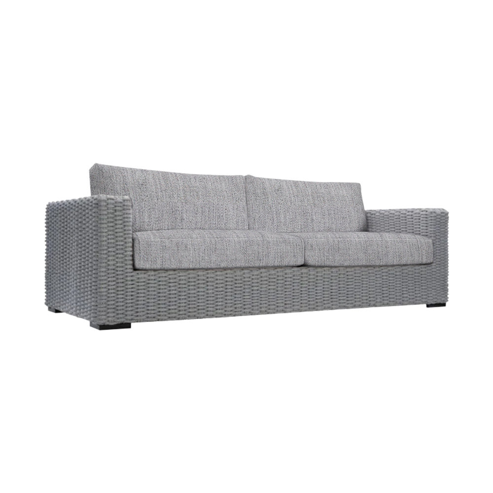 Capri 92.5'' Wide Aluminum Loveseat with Cushions, Canvas Granite Sunbrella® Canvas