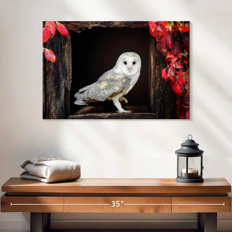 Autumn Barn Owl, 16" H x 24" W