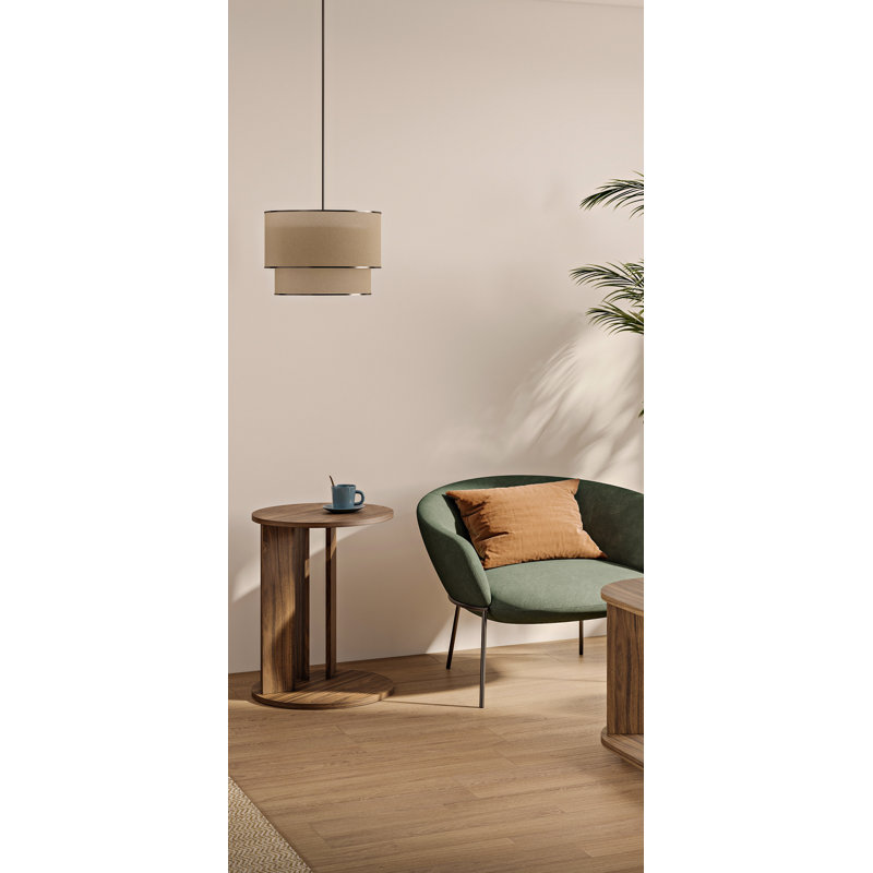 Sharmel Floor Shelf End Table, Natural Walnut