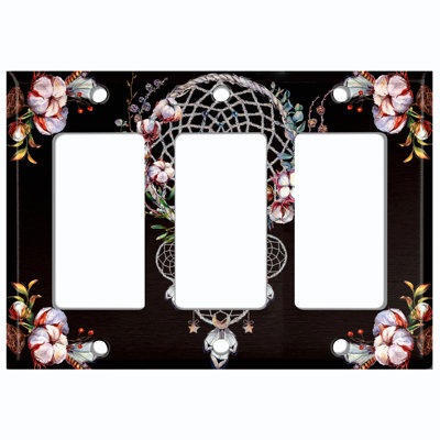 Patterned 3 - Gang Rocker Standard Wall Plate