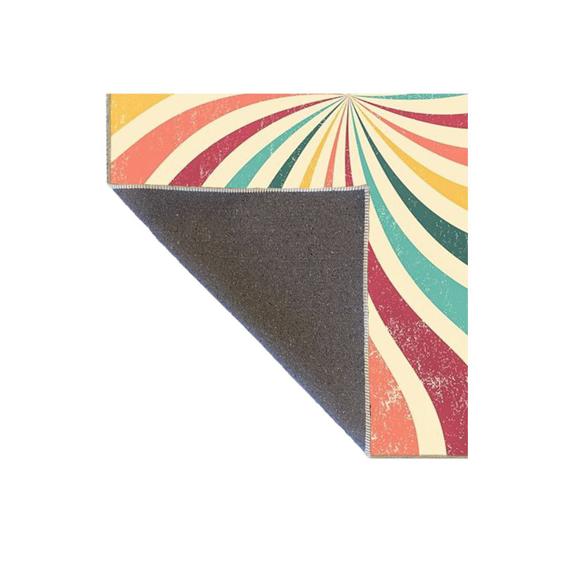 Multicolor Infinite Patterned Modern Decorative Washable Rug, Square 3'3" Rug Pad Included