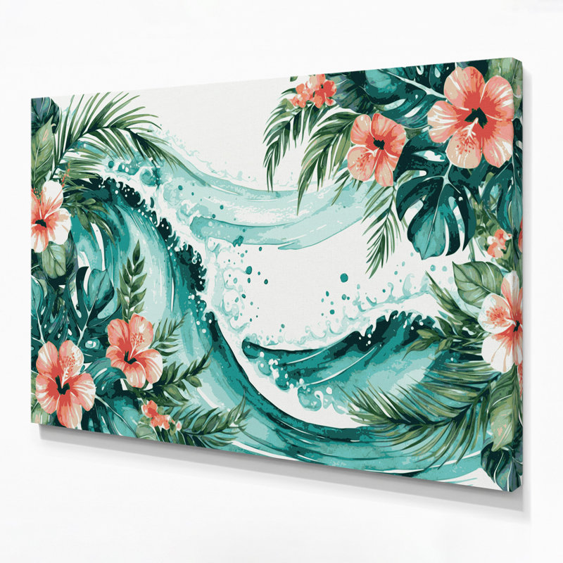 Art mural sur toile vert bord de mer, H 20 po x l 24 po