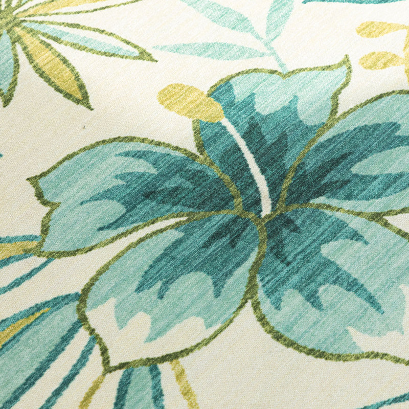 Blodewn Outdoor Rug Floral Design Performance Area Rug Green Yellow, Rectangle 6' x 9'