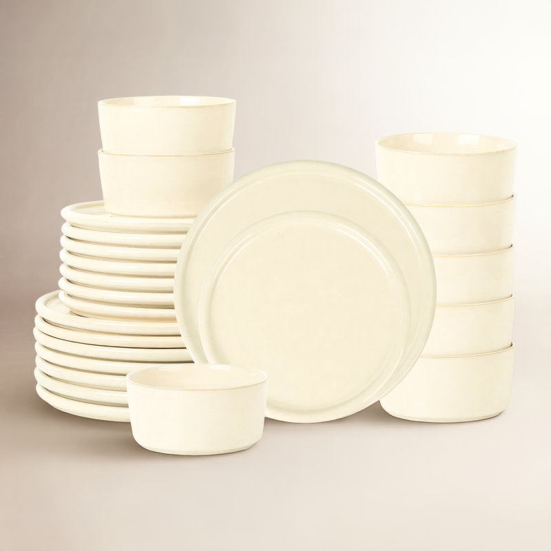 Stone Lain Eden 24-Piece Dinnerware Set Stoneware, Beige