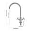 G1/2 304 Stainless Steel Dual-Handle Kitchen Faucet-1878216644