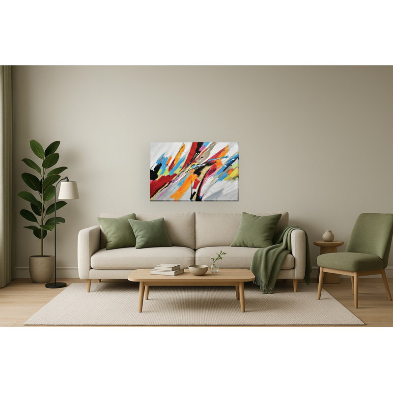 Art mural en toile avec surge de couleur - 39 po x 59 po