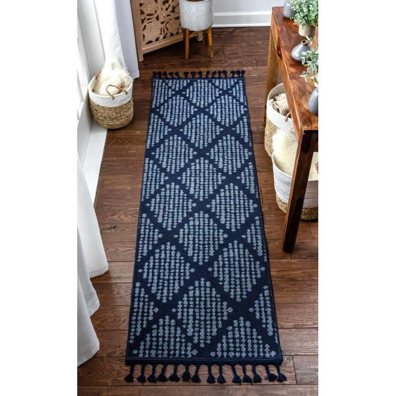 Loop-De-Loop Geometric Synthetic Area Rug, Runner 67 x 220cm